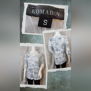 Komarov Women's Blue and White Top